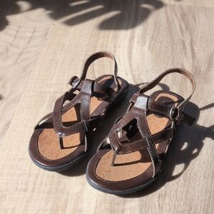 Brown Leather Strappy Sandals BOC
